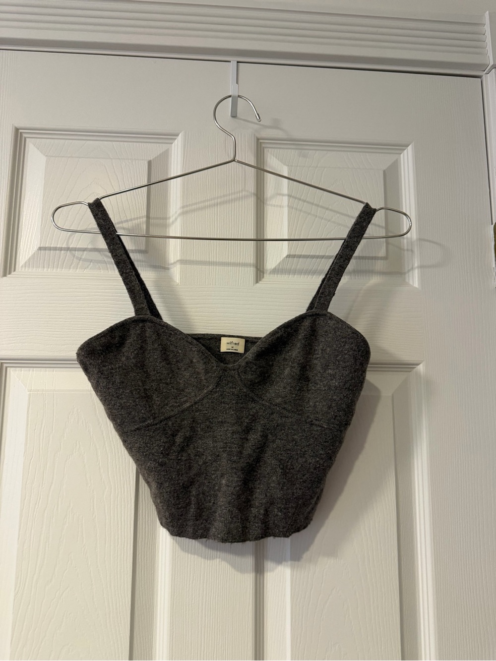 Wilfred Charcoal Sweetheart Knit Cropped Camisole